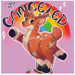 black_nose brown_body brown_eyes feral inflatable looking_at_viewer male pose rainbow simple_background solo sparkles text toothy_smile bluelemonade99 deer_mike mike_(deer_mike) animate_inanimate deer living_inflatable mammal 2026 english_text hi_res