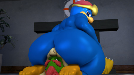 anal anthro big_butt blue_body blue_skin bodily_fluids butt butt_sniffing duo face_in_ass facesitting inside looking_away male male/male mostly_nude nude oral overweight overweight_male plant rimming sex sitting sitting_on_another sniffing sweat thick_thighs xeytech kirby_(series) mario_bros nintendo bowser king_dedede avian bird koopa penguin scalie 16:9 3d_(artwork) digital_media_(artwork) hi_res source_filmmaker_(artwork) widescreen