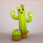 4_toes ambiguous_gender cactus closed_smile duo eyes_closed feet feral flower flower_on_head green_body grey_background hollow_eyes looking_at_viewer mouth_closed open_mouth pawpads paws pink_flower plant plant_pot potted_plant rotating simple_background smile thorns toes whiskers yellow_nose yellow_pawpads ian_ng cactus_creature elemental_creature felid feline flora_fauna hybrid mammal 1:1 2021 3d_(artwork) animated colored digital_media_(artwork) no_sound shaded short_playtime turntable_(animation) webm zbrush_(artwork)