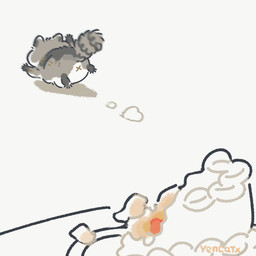 anus biped cake chibi dessert feral food grey_body running solo white_body x_anus yencatx mammal procyonid raccoon 1:1 2022