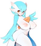 areola big_breasts blue_hair blush breasts female hair lips looking_at_viewer navel nipples not_furry nude orange_eyes simple_background smile solo standing thick_thighs white_background white_body venusflowerart nintendo pokemon gardevoir generation_3_pokemon mammal pokemon_(species) shiny_pokemon 2019 absurd_res digital_media_(artwork) hi_res