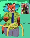 anthro clothing gesture green_eyes hand_gesture inner_ear_fluff looking_at_viewer male necktie pointing pointing_at_viewer shirt simple_background solo topwear tuft dazzlingfoxxo disney zootopia nick_wilde canid canine fox mammal red_fox true_fox absurd_res hi_res redraw shaded simple_shading