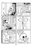 2016 animated_skeleton bone c-puff clothed clothing comic english_text hi_res humanoid male monochrome not_furry sans_(undertale) skeleton speech_bubble text undead undertale undertale_(series)