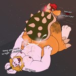 anthro bodily_fluids duo long_ears male male/male male_penetrated male_penetrating male_penetrating_male nipples overweight overweight_anthro penetration sex spikes sstinkies mario_bros nintendo undertale_(series) asgore_dreemurr bowser bovid caprine goat koopa lizard mammal reptile scalie absurd_res hi_res