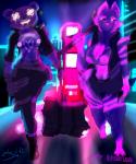 anthro big_breasts breasts clothed clothing duo female glowing lights looking_at_viewer nipples puffy_nipples topless axelwolf epic_games fortnite ragsy_(fortnite) bear canid canine mammal 5:6 absurd_res hi_res