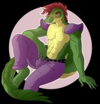 abs anthro bottomwear bulge claws clothed clothing eyebrows eyewear glasses hair looking_at_viewer male muscular pants pecs red_eyes scales solo star_sunglasses sunglasses teeth collarmecandy five_nights_at_freddy's five_nights_at_freddy's:_security_breach scottgames steel_wool_studios montgomery_gator alligator alligatorid crocodilian reptile scalie absurd_res alpha_channel hi_res