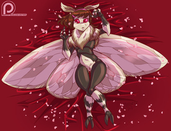 2_toes 3_fingers accessory anthro big_clitoris bird's-eye_view brown_hair clitoris feet female fingers front_view fur genitals hair hair_accessory hairband high-angle_view insect_wings lepidopteran_wings lying nude on_back red_eyes solo tan_body tan_fur toes vulva wings mister_d arthropod insect lepidopteran moth 2017 full-length_portrait portrait signature watermark