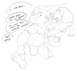 4_fingers 5_fingers 5_toes annoyed anthro anthro_on_anthro athletic athletic_anthro athletic_male barefoot big_biceps big_bulge big_deltoids big_ears big_head big_muscles big_nose big_pecs black_text briefs briefs_only bulge carrying_another carrying_partner cheek_tuft chest_tuft chin_tuft claws closed_frown closed_smile clothed clothed_anthro clothed_male clothing crossed_arms deltoids dialogue duo ear_tuft ears_aside facial_tuft feet fingers flexing_flexor_carpi forearm_muscles half-closed_eyes hand_on_butt hand_on_leg head_tuft holding_arm holding_arms huge_deltoids huge_muscles huge_pecs humanoid_feet humanoid_hands larger_anthro larger_male looking_forward male male/male male_anthro mane mohawk mouth_closed muscle_size_difference musclegut muscular muscular_anthro muscular_male muscular_thighs narrowed_eyes navel nipples pecs plantigrade pseudo_hair short_male simple_background size_difference skimpy smaller_anthro smaller_male smile speech_bubble text three-quarter_view toes topless topless_anthro topless_male tuft underwear underwear_only walking white_background bristol league_of_legends riot_games tencent fan_character james_(w01fy) mahotis_(bristol) mammal yordle 2021 absurd_res black_and_white digital_drawing_(artwork) digital_media_(artwork) english_text full-length_portrait hi_res monochrome portrait