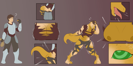 anthro armor big_breasts breast_expansion breast_growth breasts brown_hair bulge clothing coin_pouch confusion curvy_figure digitigrade expansion feet female gender_transformation genital_outline genitals genitals_shrinking gold_(metal) green_eyes growth hair hand_on_head hip_expansion human_to_anthro hypnosis hypnotic_eyes identity_death looking_at_viewer male mature_female mid_transformation mind_alteration mind_control mtf_transformation multi_frame_sequence nipples nude scales seductive simple_background smile solo species_transformation standing tail tail_growth tail_tenting tailsplosion tearing_clothing thick_thighs tight_clothing tongue tongue_out torn_clothing transformation transformation_sequence vulva wide_hips yellow_body yellow_scales diethyl human lizard mammal reptile scalie 2025 3:1 absurd_res digital_media_(artwork) hi_res sequence