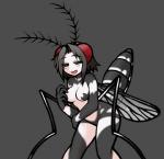 antennae_(anatomy) biped black_body black_eyebrows black_hair breasts eyebrows featureless_breasts featureless_crotch female grey_background hair insect_wings looking_at_viewer multicolored_body navel nude open_mouth open_smile simple_background smile solo two_tone_body white_body wings hikagenootimsya animal_humanoid arthropod arthropod_humanoid fly_(animal) fly_humanoid humanoid insect insect_humanoid mosquito_humanoid digital_media_(artwork) portrait three-quarter_portrait