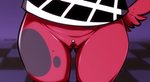 anthro bottomless christina_piercing clitoris clothed clothing crotch_shot faceless_character faceless_female female fur genital_piercing genitals piercing pussy pussy_piercing red_body red_fur solo scott_ramsoomair vglewds animal_crossing nintendo cherry_(animal_crossing) canid canine canis domestic_dog mammal