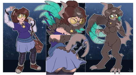 1_wing alternate_color anthro asymmetrical_horns bottomwear breasts brown_body brown_fur brown_hair butt claws clenched_teeth clothing digitigrade eyes_closed eyewear eyewear_only fangs featureless_breasts female footwear fur glasses glasses_only growth hair horn human_to_anthro jagged_tail light_body light_skin looking_down nude open_mouth purple_clothing purple_shirt purple_topwear round_glasses shirt shoes simple_background skirt snout snout_growth solo species_transformation standing surprised tail tail_burst tail_growth teeth topwear torn_clothing transformation transformation_sequence wearing_glasses wince wing_growth wings yellow_lens shrubie_fox nintendo pokemon pokemon_legends_z-a generation_9_pokemon human mammal mega_absol_z mega_evolution pokemon_(species) 2026 comic digital_media_(artwork) hi_res