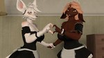 anthro brown_body clothed clothing duo female freckles hair half-closed_eyes inside maid_headdress maid_uniform narrowed_eyes red_eyes uniform white_body joker0 warfaremachine_(modeler) alicia_(atoastedorange) officer_flint_(foresttherotten) warfare_flint bovid caprine goat mammal murid murine rat rodent 3d_(artwork) digital_media_(artwork) hi_res
