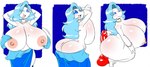 anthro areola big_breasts big_butt blue_hair breast_expansion breasts butt butt_expansion clothing crouching dildo expansion female hair hands_behind_head huge_breasts huge_butt long_hair nipples one_eye_closed pink_areola pink_nipples sex_toy solo wardrobe_malfunction wink aeolus06 nintendo pokemon mariana_(deadpliss) generation_7_pokemon pokemon_(species) primarina 2024 hi_res