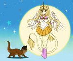 1990s anthro duo female feral horn magical_girl_outfit male retro wings marsminer mythology sailor_moon_(series) equid equine horse mammal mustelid mythological_creature mythological_equine otter pegasus unicorn winged_unicorn hi_res redraw