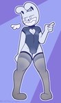 anthro bodysuit cigarette clothing femboy legwear male skinsuit solo thigh_highs tight_clothing translucent translucent_clothing melancholyindex_(artist) sam_and_max max_(sam_and_max) lagomorph leporid mammal rabbit absurd_res hi_res