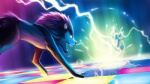 ambiguous_gender duo electricity feral fight lightning open_mouth pain sharp_teeth teeth arkeis-pokemon nintendo pokemon azumarill felid generation_2_pokemon generation_4_pokemon luxray mammal pokemon_(species) digital_media_(artwork)