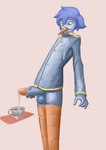 blue_hair bodily_fluids bottomless clothed clothing cum cum_in_a_cup cum_in_container femboy genital_fluids hair male masturbation solo topwear topwear_only bleating_dip a_whole_wolfrush bird_(wolfrush) absurd_res digital_media_(artwork) digital_painting_(artwork) hi_res painting_(artwork)