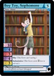 anthro asexual_symbol bent_arm big_ears biped book bookshelf bottomwear butt butt_pose card card_template cargo_shorts clothing copyright_symbol curled_tail extended_arm fur furniture hair head_turned holding_book holding_object humanoid_hands library looking_at_viewer looking_back looking_back_at_viewer male number pink_body pink_skin pose purple_eyes raised_arms raised_hand reaching rear_view scarf shirt short_hair shorts smile solo sophomore standing straight_legs symbol tail text thin_tail topwear trading_card trading_card_game trading_card_template white_body white_fur white_hair zhivago_(artist) furoticon boy_toy mammal mouse murid murine rodent character_name english_text