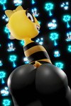 abstract_background alternate_universe armless back_spikes big_butt bow_ribbon butt butt_pose clothed clothing female looking_at_viewer looking_back open_mouth pose shirt smile solo spikes spikes_(anatomy) tail topwear fever-dreamer wattchewant under(her)tail undertale undertale_(series) kitty_(under(her)tail) monster_kid dinosaur lizard prehistoric_species reptile scalie 2:3 3d_(artwork) absurd_res blender_(artwork) digital_media_(artwork) hi_res