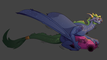 car dragons_fucking_cars feral from_behind_position genitals looking_pleasured male mounting penis sex solo vehicle anemoiacmutt mythology tetsu_(tetsudragons) dragon mythological_creature mythological_scalie scalie hi_res meme