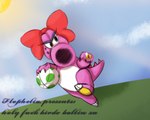 accessory balling basketball bling bow_ribbon egg hair_accessory hair_bow hair_ribbon makeup ribbons siphon_(anatomy) yoshi_egg flophelia mario_bros nintendo birdo_(character) mario birdo hi_res tagme