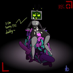 anal anal_penetration bodily_fluids cum cum_on_face dildo dildo_in_ass dildo_insertion dildo_sitting electronics for_a_head genital_fluids genitals machine male metallic_body not_furry object_in_ass penetration penis screen screen_face sex_toy sex_toy_in_ass sex_toy_insertion sitting solo talking_to_viewer television text tongue tongue_out kaykaltnsfw omegatronic humanoid object_head robot robot_humanoid screen_head tv_head english_text
