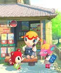 anthro backpack bench blue_eyes blush blush_stickers clothing detailed_background dot_eyes dress duffel_bag eating female food fur group gumball_machine handbag messenger_bag outside pink_body pink_fur plant popsicle purse red_body red_fur school_uniform shoulder_bag simple_eyes sitting text tree uniform vending_machine senrotou animal_crossing coca-cola nintendo fuchsia_(animal_crossing) margie_(animal_crossing) poppy_(animal_crossing) deer elephant elephantid mammal proboscidean rodent sciurid tree_squirrel 2020 absurd_res english_text hi_res