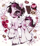 candy cherry chocolate cupcake cutie_mark dessert ear_piercing eye_bags female feral fetlocks food fruit fur hair hooves mole_under_eye piercing pink_body pink_fur plant raspberry short_hair solo stitch_(sewing) tail white_wings wings p0nyplanet hasbro my_little_pony mythology fan_character oopsie_doodle equid equine mammal mythological_creature mythological_equine pegasus digital_drawing_(artwork) digital_media_(artwork) hi_res watermark