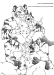 4_fingers 4_toes abs anal anal_penetration anthro anthro_on_anthro anthro_penetrated anthro_penetrating anthro_penetrating_anthro anus armpit_hair ball_lick balls barefoot big_dom_small_sub biped black_stripes bodily_fluids body_hair chair_position cum cum_in_ass cum_inside cum_on_chest cum_taste cum_while_penetrated cumshot dominant ejaculation erection eyes_closed fangs feet fingers from_behind_position fur genital_fluids genitals gloves_(marking) group group_sex half-closed_eyes hands-free knot larger_male leg_markings licking male male/male male_penetrated male_penetrating male_penetrating_male markings masturbation muscular narrowed_eyes nipples open_mouth oral orgasm pawpads paws pecs penetration penile penile_masturbation penis plantigrade raised_arm reclining sex simple_background sitting size_difference smaller_male snout socks_(marking) spread_legs spreading striped_body striped_fur stripes teeth text threesome toes tongue tongue_out trio white_background furryrevolution shokuji_(character) tymbre y-foxy canid canine canis felid fox mammal pantherine tiger wolf black_and_white greyscale monochrome url