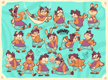 anthro big_butt body_hair brown_body brown_fur brown_hair brown_nipples butt clothing cotton_tail eating eyes_closed eyewear fur gesture glasses hair hammock hand_gesture hat headgear headwear long_ears long_hair lying_on_hammock male multicolored_body multicolored_fur nipples overweight overweight_male short_legs simple_background smile solo standing tail teeth text underwear v_sign whiskers white_body white_fur wide_hips ibrah_(artist) brownee_(ibrah) lagomorph leporid mammal rabbit digital_media_(artwork) hi_res model_sheet