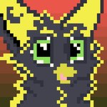 chibi feral green_eyes male solo kamikas mythology blench avian gryphon mythological_avian mythological_creature 1:1 animated digital_media_(artwork) pixel_(artwork) pixel_animation short_playtime