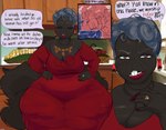 age_difference anthro big_breasts bottom_heavy breasts cellulite dialogue ear_piercing ear_ring family female huge_hips huge_thighs kitchen looking_at_viewer makeup mature_female older_female piercing ring_piercing solo text thick_thighs wide_hips pyredaemos mawmaw_wilma_(squigga) mammal rodent sciurid tree_squirrel 2023 english_text hi_res