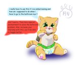 ageplay blush blush_lines clean_diaper clothed clothing diaper feral infantilism male pawpads roleplay sitting solo text wearing_diaper wetness_indicator hangyakuneko solo_farming_in_the_tower theo_(solo_farming_in_the_tower) domestic_cat felid feline felis mammal comic english_text hi_res