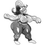 anthro big_breasts bottomwear breasts clothing crop_top curvy_figure female glistening glistening_body nipple_outline pants shirt solo sweatpants topwear voluptuous possbooty nickelodeon spongebob_squarepants suzie_groove fish humanoid marine 1:1 2024 absurd_res hi_res monochrome