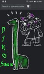 anthro black_background chalk clothed clothing duo gesture hand_gesture male pointing pointing_at_another scribbles simple_background text white_line_art <vampirefuuucker> scribbles_(character) canid canine canis dinosaur humanoid hybrid mammal prehistoric_species reptile scalie wolfdog colored_line_art digital_drawing_(artwork) digital_media_(artwork) english_text sketch