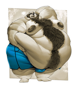 anthro beard belly belly_hair belly_lift belly_overhang big_belly big_moobs big_nipples blue_bottomwear blue_clothing blue_shorts body_hair bottomwear bulge chest_hair clothing eyewear facial_hair footwear front_view glasses hairy_moob hand_behind_head happy_trail huge_belly huge_moobs male moobs morbidly_obese morbidly_obese_anthro morbidly_obese_male nipples obese obese_anthro obese_male open_mouth overweight overweight_anthro overweight_male pose raised_arm shorts socks solo thick_thighs wearing_glasses yawn tigertimeworks bear mammal polar_bear ursine absurd_res full-length_portrait hi_res pinup portrait