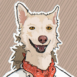 anthro brown_hair clothing front_view fur fur_markings hair happy kerchief looking_at_viewer markings multicolored_body multicolored_fur neckerchief neckwear outline pointy_ears prick_ears simple_background smile snout solo tan_body teeth tied_hair toony white_outline hotdogmeat maximilian_(hotdogmeat) canid canine canis domestic_dog mammal 2025 digital_media_(artwork) hi_res icon
