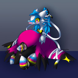 anus belly big_belly black_body black_fur black_vulva black_wings blue_claws blue_clothing blue_eyewear blue_glasses blue_hair blush blush_lines claws clitoris clothing egg eyelashes eyewear female feral fur genitals glasses hair humanoid_genitalia humanoid_vulva markings motion_lines multicolored_body multicolored_fur oviposition pink_body pink_eyes pink_fur pink_tail pink_wings ribbons_(anatomy) solo star_(marking) tail two_tone_body two_tone_fur two_tone_tail two_tone_wings vaginal_fluids_on_egg vulva whiskers white_body white_ears white_fur wings yellow_sclera yellow_wings motherlatias nintendo pokemon sylvie_(trooper3) eeveelution generation_3_pokemon generation_6_pokemon hybrid latias legendary_pokemon pokemon_(species) sylveon 1:1 2025 hi_res watermark