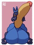 anthro balls big_balls big_penis fur genitals huge_balls huge_penis humanoid_genitalia humanoid_penis hyper hyper_balls hyper_genitalia hyper_penis male penis solo spread_legs spreading tongue tongue_out supermattym8 nintendo pokemon generation_4_pokemon lucario pokemon_(species) 3:4 hi_res