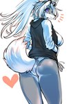 anthro big_breasts bikini bikini_bottom bikini_top bottomwear breasts butt butt_pose cheeky_bikini clothed clothing countershading eyewear eyewear_on_head female female_anthro fur furgonomic_bottomwear furgonomics grey_body grey_fur hair heart_symbol hoodie jacket kemono long_hair looking_at_viewer looking_back open_clothing open_jacket open_topwear pose purple_eyes rear_view side-tie_bikini side-tie_clothing side-tie_swimwear side_boob simple_background skimpy_bikini smile solo string_bikini sunglasses sunglasses_on_head swimwear tail tail-tie_bikini tail-tie_clothing tail-tie_swimwear topwear two-piece_swimsuit under_boob white_bikini white_body white_clothing white_fur white_hair white_swimwear windbreaker ookamiwaho okami_bark canid canine canis mammal wolf 2:3 digital_media_(artwork) hi_res