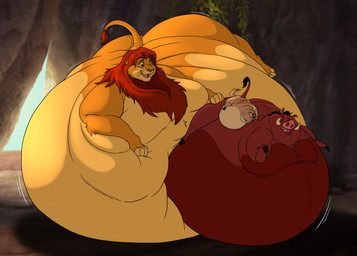 belly big_belly big_butt butt fangs feral fur group hooves huge_belly hyper hyper_belly immobile male mane morbidly_obese morbidly_obese_feral morbidly_obese_male nude obese obese_feral obese_male open_mouth overweight overweight_feral overweight_male paws raised_tail sleeping smile sound_effects tail tail_tuft teeth thick_thighs trio tuft tusks vowelless vowelless_sound_effect whiskers wide_hips zzz hectorthewolf disney the_lion_king pumbaa simba_(the_lion_king) timon felid herpestid lion mammal meerkat pantherine suid suine warthog 2026 hi_res