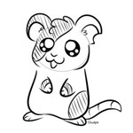 ambiguous_gender featureless_crotch feral fur head_tuft notched_ear open_mouth semi-anthro simple_background smile solo standing tail tuft white_background cloudpie conditional_dnp hamtaro_(series) mammal mouse murid murine rodent 1:1 2022 artist_name black_and_white clip_studio_paint_(artwork) digital_drawing_(artwork) digital_media_(artwork) full-length_portrait monochrome portrait sketch