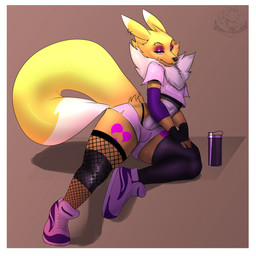 anthro armwear border bottomwear clothing crop_top exercise eyeliner eyeshadow femboy fishnet_clothing fishnet_legwear footwear hotpants leggings legwear looking_at_viewer makeup male seductive shirt shoes shorts solo thick_thighs thigh_highs topwear white_border workout draeusz bandai_namco digimon renamon_(diegojhol) canid canine digimon_(species) mammal renamon 1:1 absurd_res hi_res