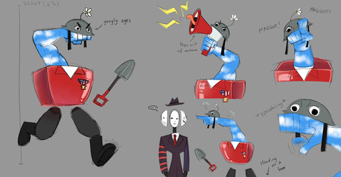 5_fingers anthro armor black_body blue_body blue_clothing blue_suit chart clothing directional_arrow duo ellipsis eye_contact fedora fingers flower furrowed_eyebrows gesture googly_eyes grey_background hand_gesture hat headgear headwear height_chart helmet holding_megaphone holding_object looking_at_another male megaphone necktie pattern_clothing pattern_suit plant pointing pointing_at_another pointing_at_viewer purple_clothing purple_suit red_body red_clothing red_necktie red_suit shirt shovel simple_background striped_clothing striped_suit stripes suit text tools topwear white_body white_clothing white_dress_shirt white_shirt white_topwear ninetheowl team_fortress_2 valve soldier_(team_fortress_2) spy_(team_fortress_2) animate_inanimate unknown_species 2026 artist_name digital_drawing_(artwork) digital_media_(artwork) english_text full-length_portrait half-length_portrait hi_res portrait three-quarter_portrait