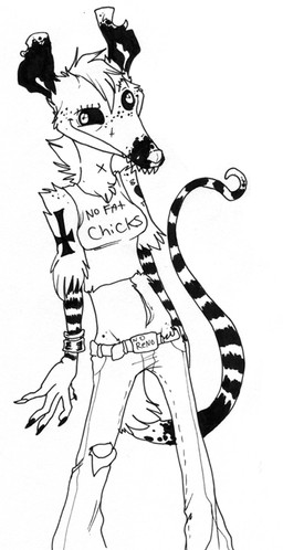 anthro belt bracelet clothed clothing female holly_massey jewelry line_art long_tail mammal marsupial midriff notched_ear opossum pouch seux shirt solo stripes tank_top torn_clothing virginia_opossum
Rating: Questionable
Score: 0
User: The Dog In Your Guitar
Date: April 07, 2007 anthro belt bracelet clothed clothing female holly_massey jewelry line_art long_tail mammal marsupial midriff notched_ear opossum pouch seux shirt solo stripes tank_top torn_clothing virginia_opossum
Rating: Questionable
Score: 0
User: The Dog In Your Guitar
Date: April 07, 2007