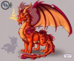 feral male membrane_(anatomy) membranous_wings simple_background solo tail wings jared_pullen activision mythology spyro_the_dragon the_legend_of_spyro ignitus dragon mythological_creature mythological_scalie scalie 2005 hi_res model_sheet official_art