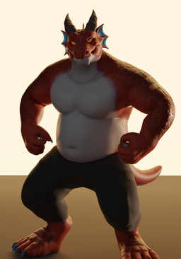 anthro barefoot belly bottomwear clothed clothing feet frill_(anatomy) horn looking_at_viewer male navel orange_body orange_scales overweight overweight_anthro overweight_male pants pose scales simple_background solo tail topless yellow_eyes babawolf european_mythology mythology nifanz dragon mythological_creature mythological_scalie scalie western_dragon 2023 3d_(artwork) digital_media_(artwork) hi_res