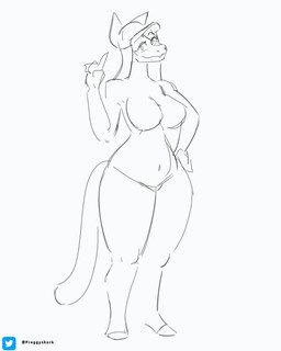 anthro belly belly_expansion big_belly big_breasts breast_expansion breasts closed_smile clothing expansion female fingers gesture hand_gesture hat headgear headwear inflation looking_at_viewer looking_down looking_down_at_self mouth_closed navel pointing pointing_up simple_background smile solo tail twitter_handle twitter_logo preggyshork twitter slime_gal_(zusie_vorare) goo_creature goo_humanoid humanoid 4:5 animated digital_media_(artwork) full-length_portrait hi_res portrait