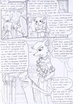 anthro black_and_white bottomwear bullet bullet_belt cable clothing comic cracks crossed_arms damaged_building damaged_ceiling dasyuromorph dialogue duo english_text fur hair hand_in_pocket kangaroo keith_(kitfox-crimson) kitfox-crimson leaning leaning_on_railing looking_at_another looking_at_partner looking_away macropod male mammal markings marsupial monochrome open_mouth pants pockets recently_extinct_species ringo_(kitfox-crimson) runway shirt sketch speech_bubble stolen_generation striped_back striped_markings striped_tail stripes tail tail_markings text thylacine topwear